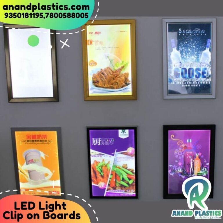 anandplastics, anandplastics.com, backlit board, clip on board, backlight board, led light board, acrylic display board, led clip on board